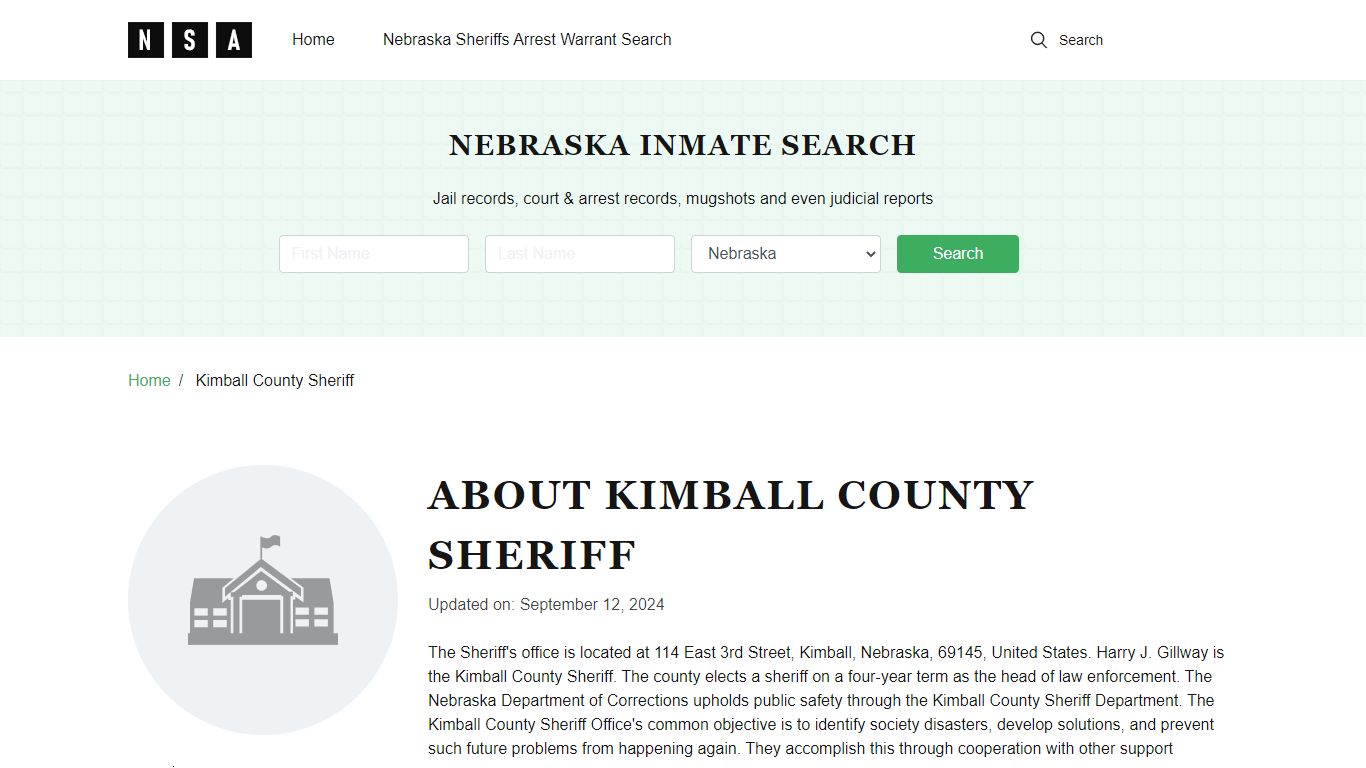 Kimball County Sheriff, Nebraska and County Jail Information